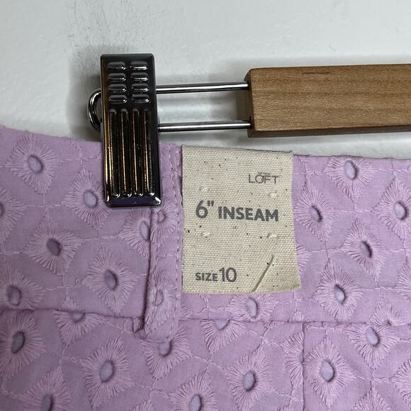 Loft Eyelet Shorts Lavender Womens 10 Cottagecore Fairy Romantic Twee Pastel - Picture 7 of 8